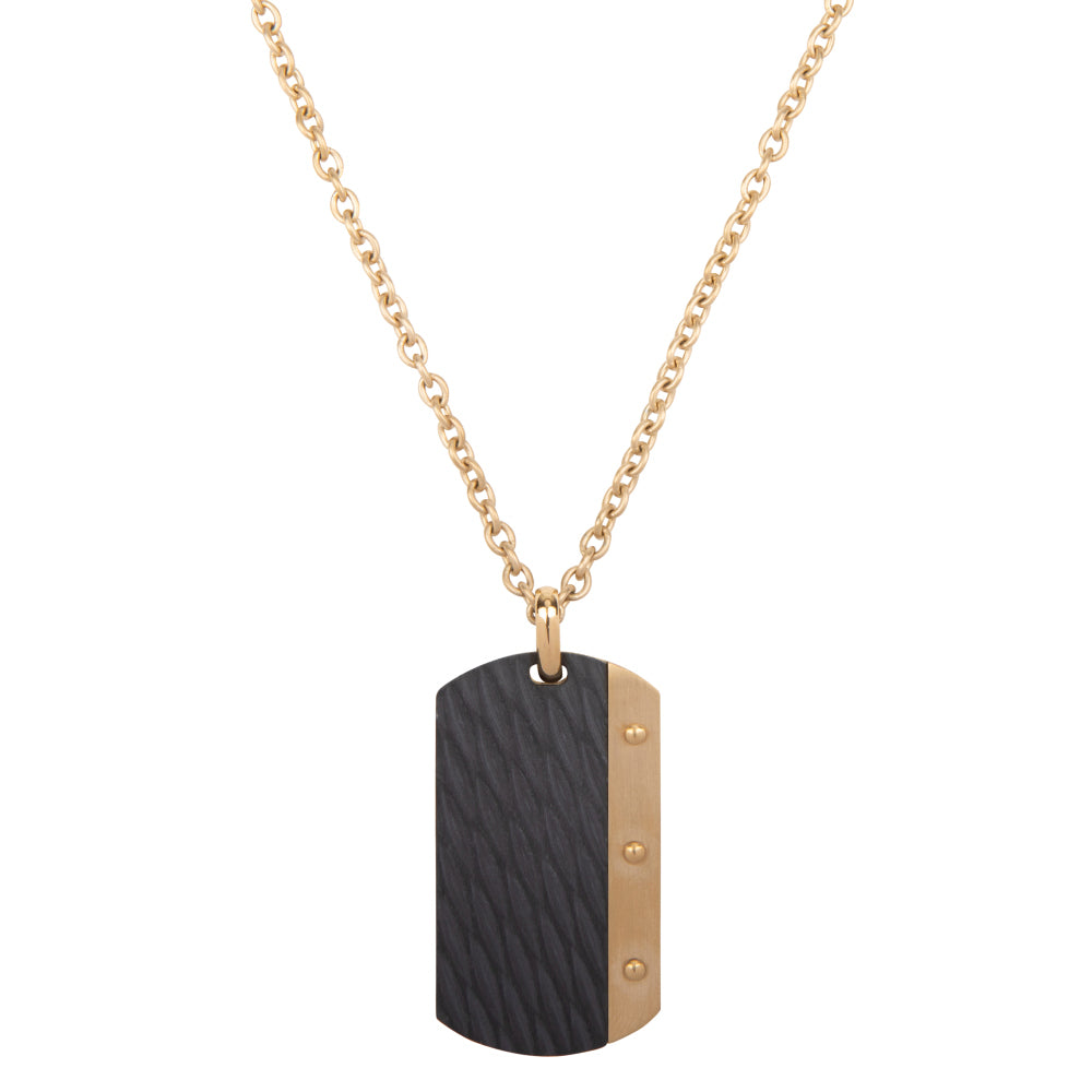 Gold chain men - Necklace Dogtag - Dore