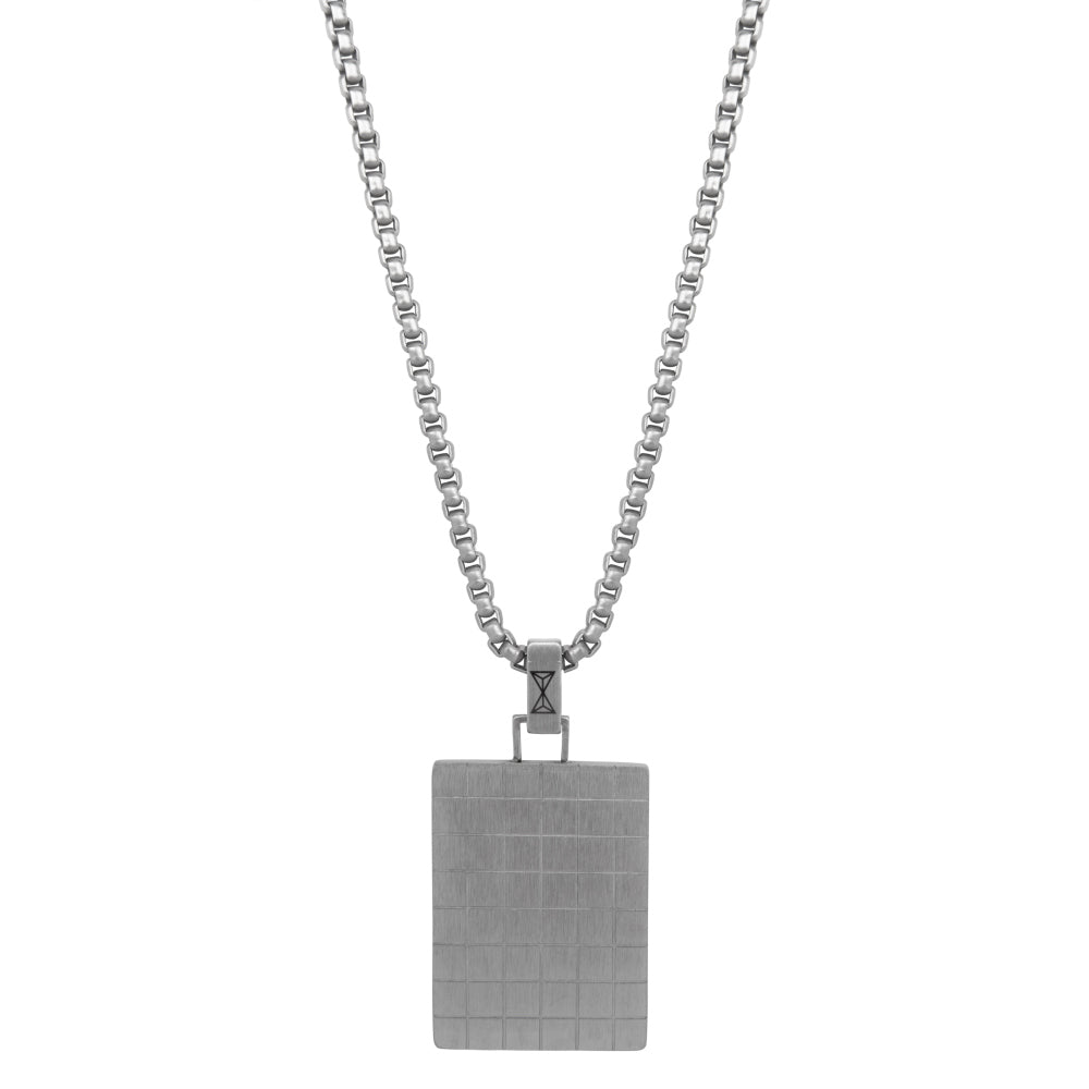 Silver necklace men - Necklace Square Indentity