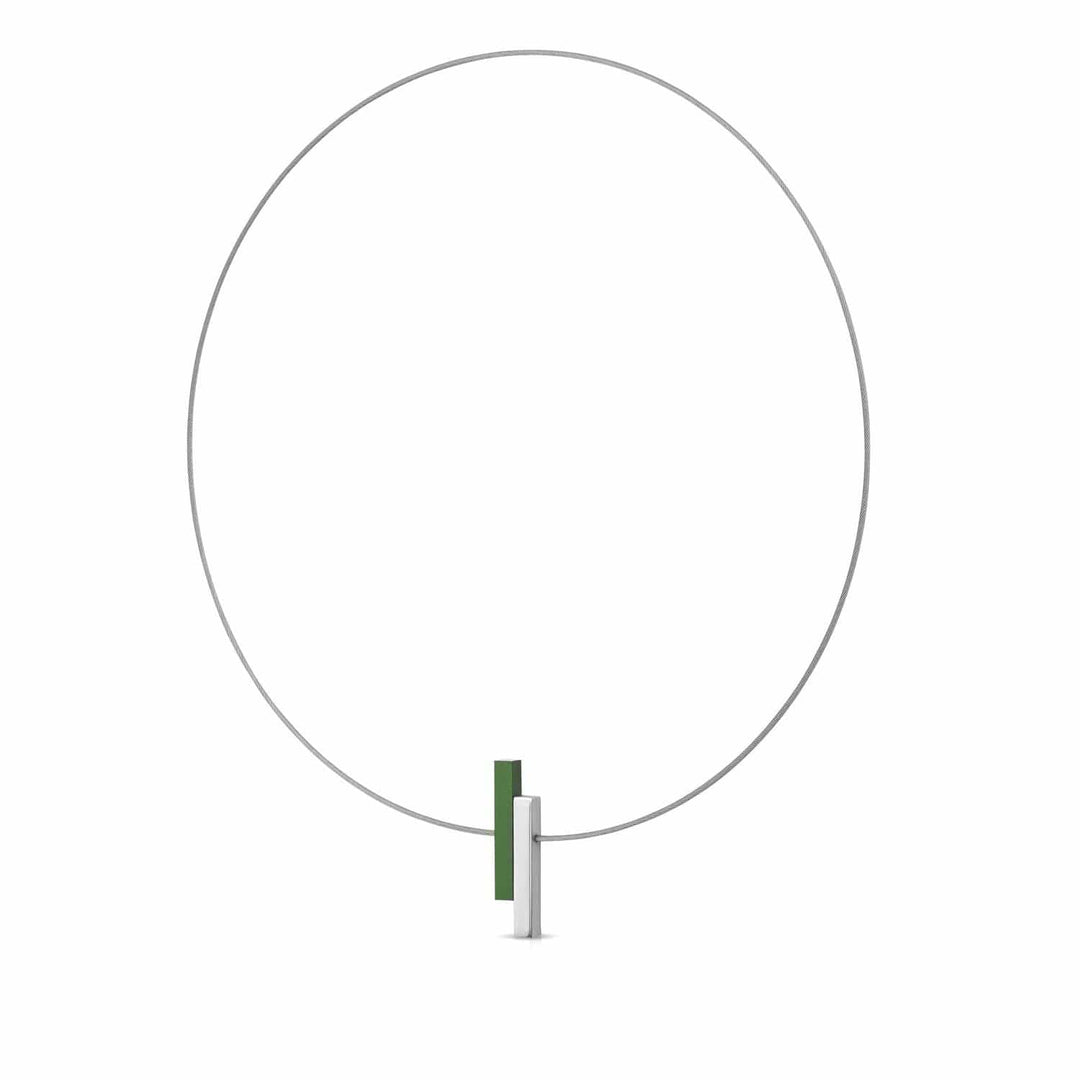 Necklace Simple bars Green C116GR
