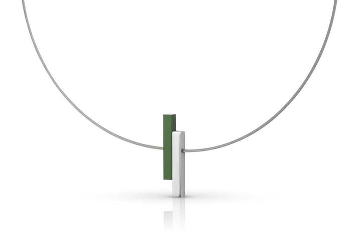 Necklace Simple bars Green C116GR