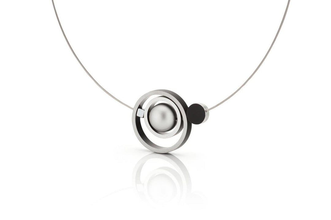 Necklace Rings together Black C187Z