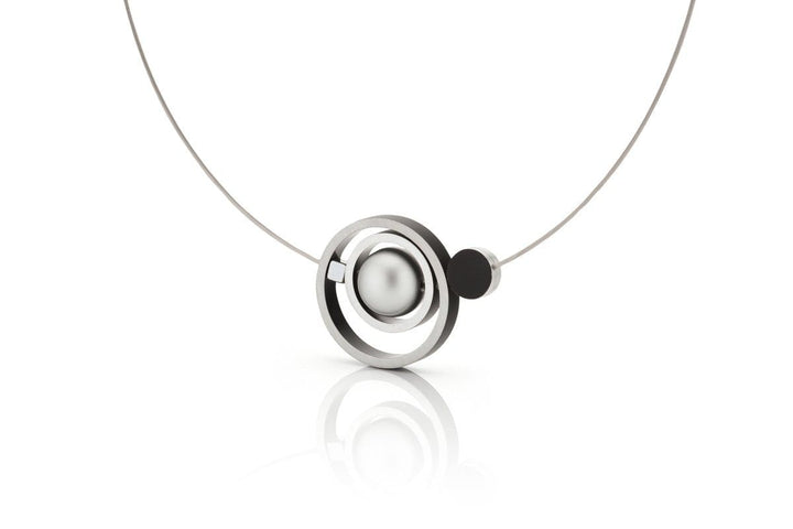 Necklace Rings together Black C187Z