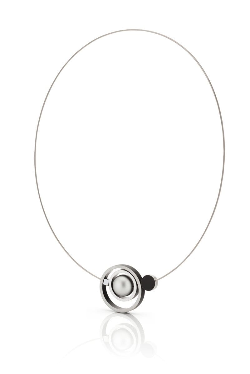 Necklace Rings together Black C187Z