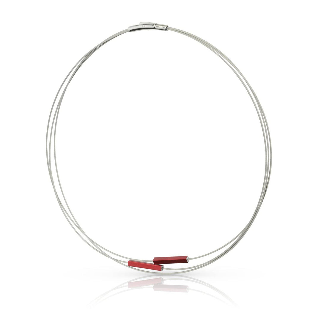 Necklace Bars Red C243R
