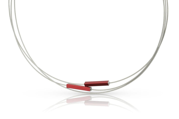 Necklace Bars Red C243R