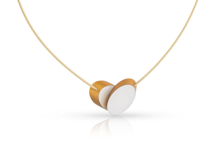 Necklace Ovals on top of each other Gold|Yellow C244G