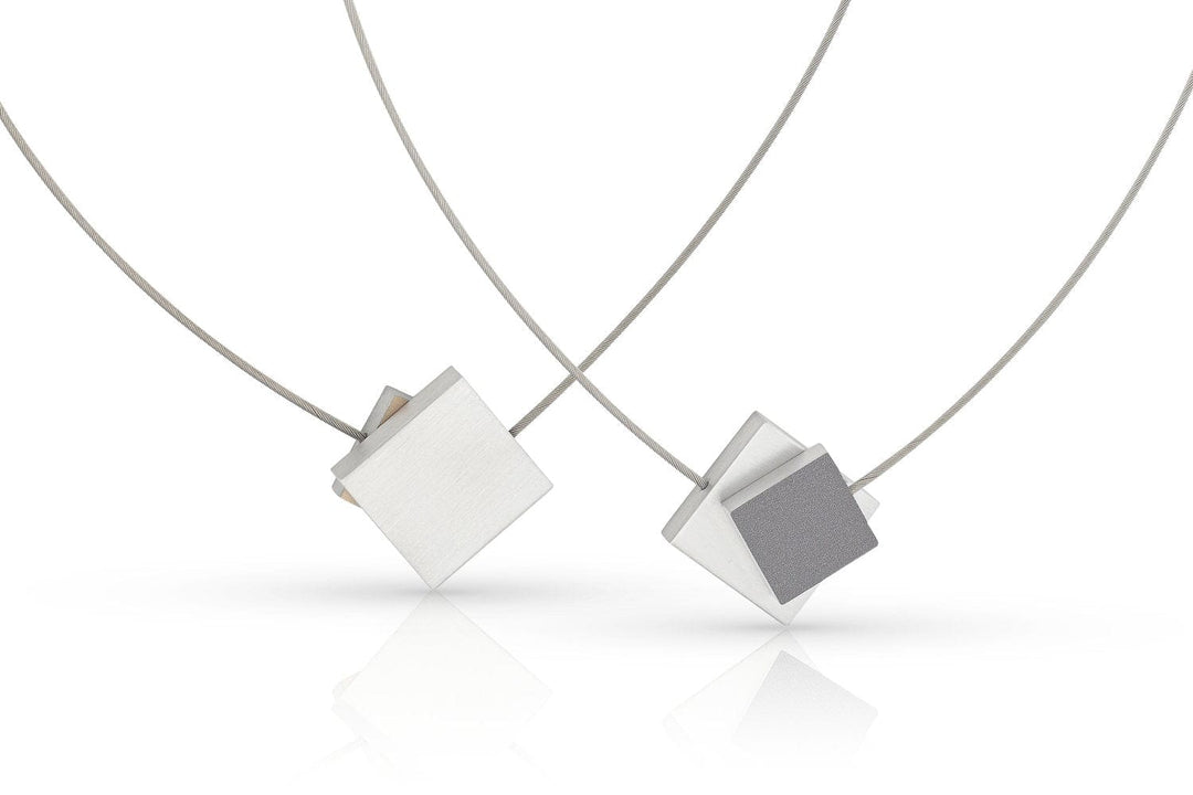Necklace Square with colored square C263AG