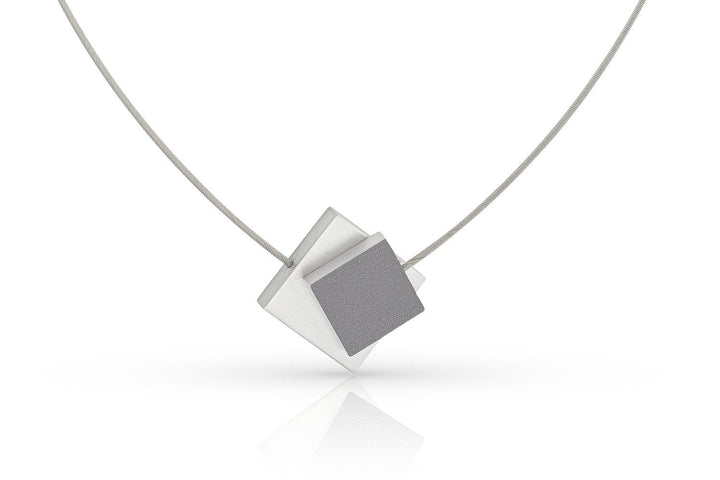 Necklace Square with colored square C263AG