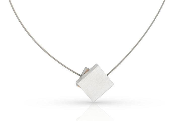 Necklace Square with colored square C263AG