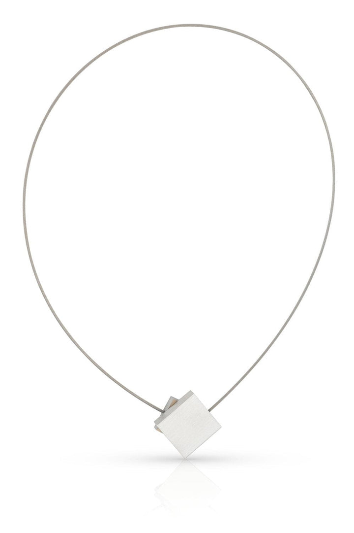 Necklace Square with colored square C263AG