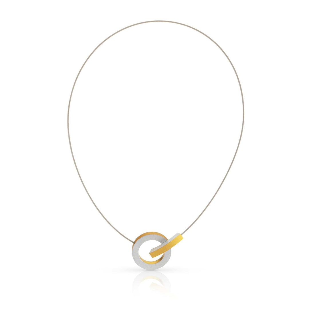 Necklace Ring with gold bow C273G