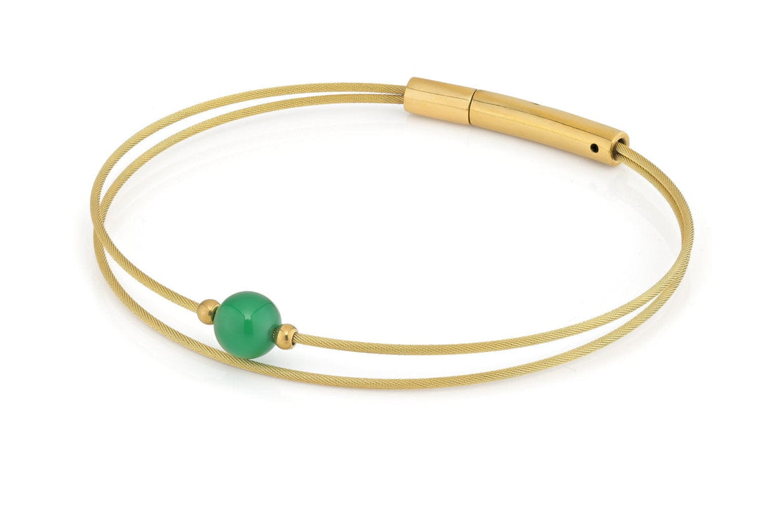 Thinking of You bracelet Green Agate gold A722GG