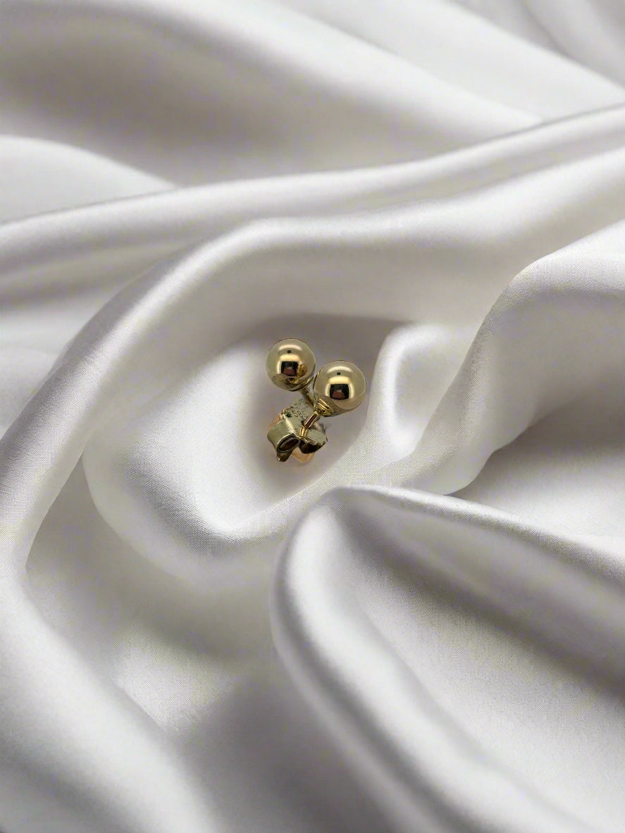 vintage gouden oorbellen bolletjes 14K 1gr