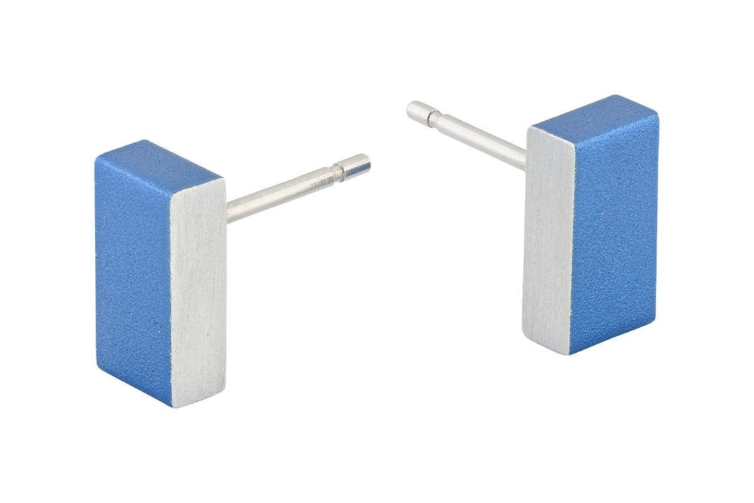 Oorsteker Rechthoekje Blauw O23B