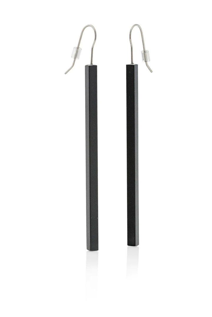 Earring long bars Black O38Z
