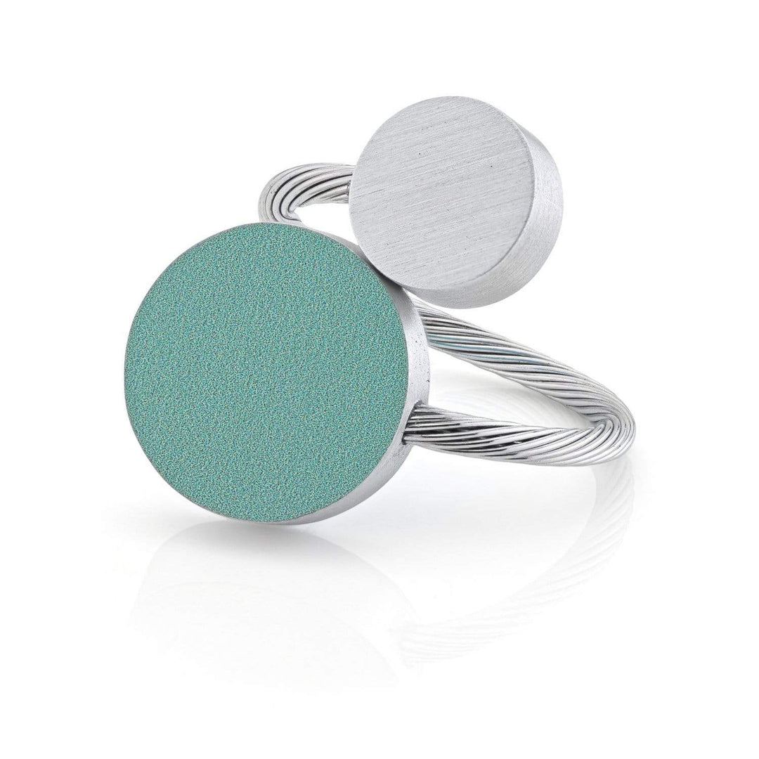 Ring Two round shapes Green R5GR