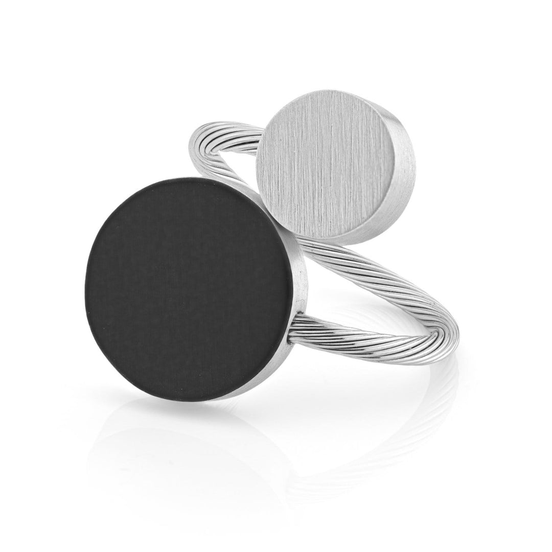Ring Two round shapes Black R5Z