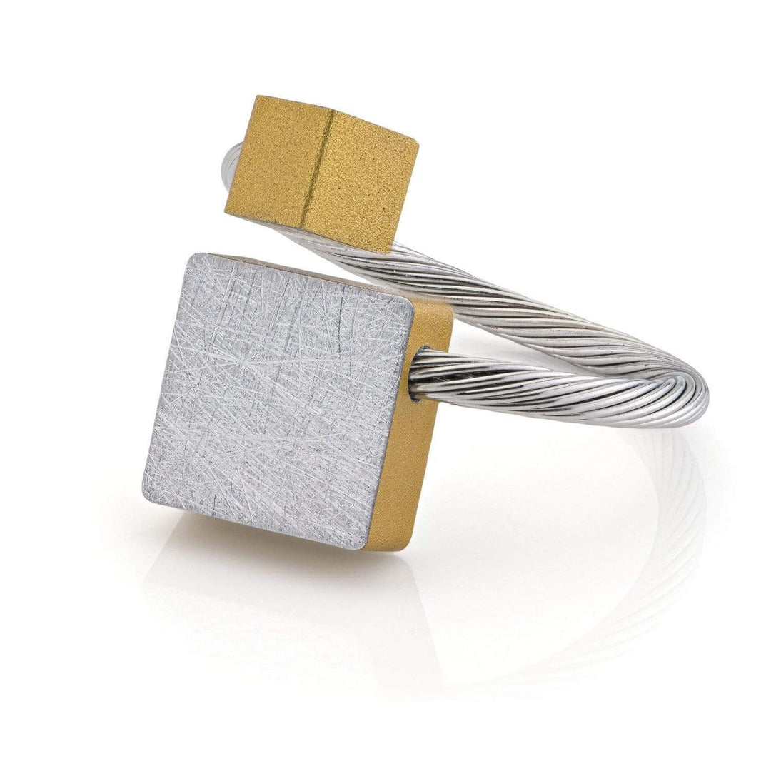 Ring square and cube Gold|Yellow fits most R7G