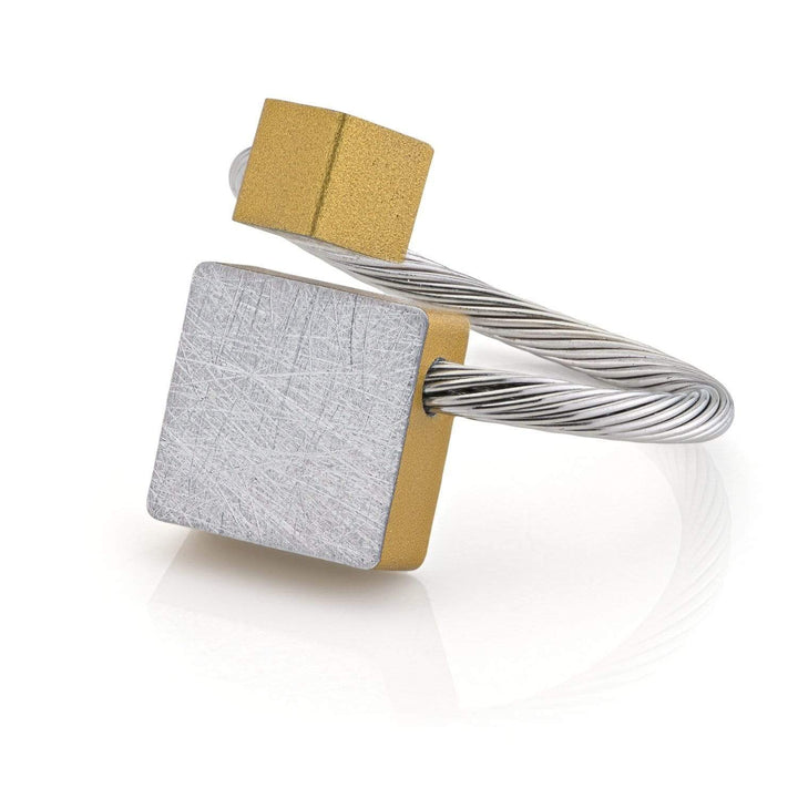 Ring square and cube Gold|Yellow fits most R7G