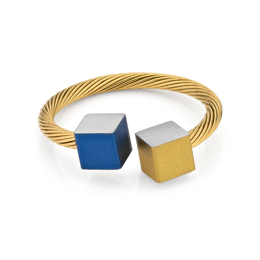 Gold Ring Cubes Blue Gold RG4BG