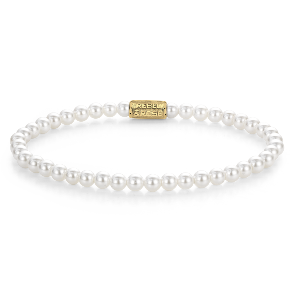 Pearl Gem Gold - 4mm - Kralen Armband Dames