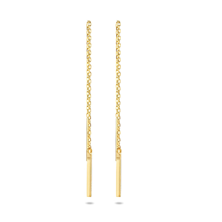 pull-through earrings bar 14K yellow gold