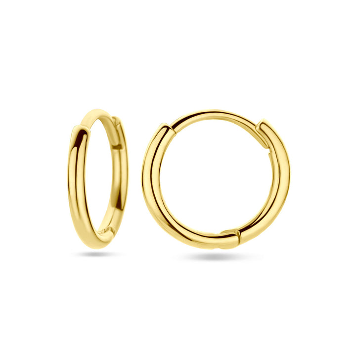 drop earrings 1.5 mm round tube 14K yellow gold