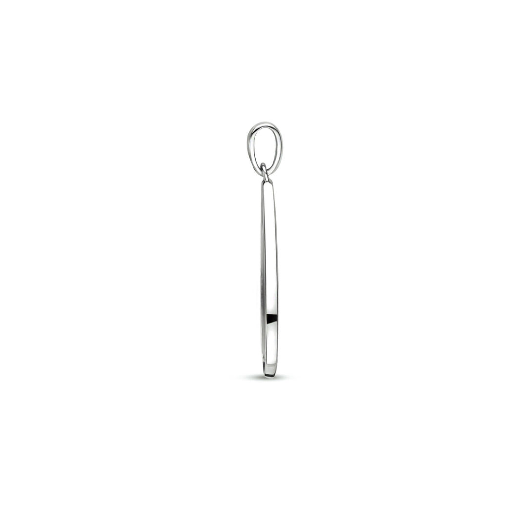 pendant onyx and zirconia silver rhodium plated