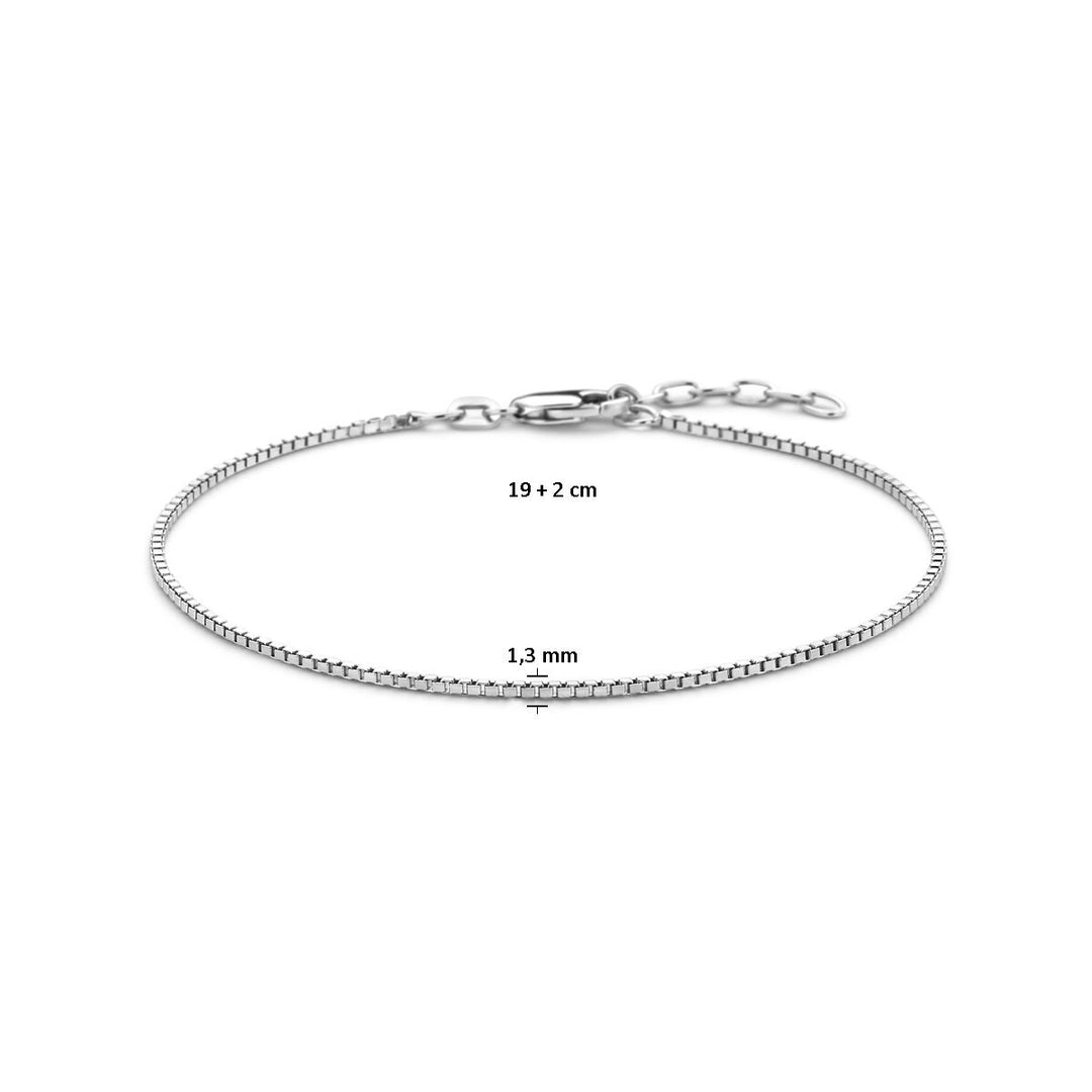 Zilveren armband heren venetiaans 1,3 mm gerhodineerd