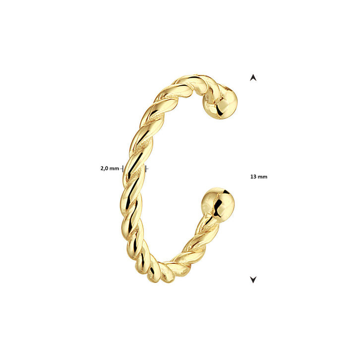 earcuff twisted 1 micron silver gold plated (yellow)