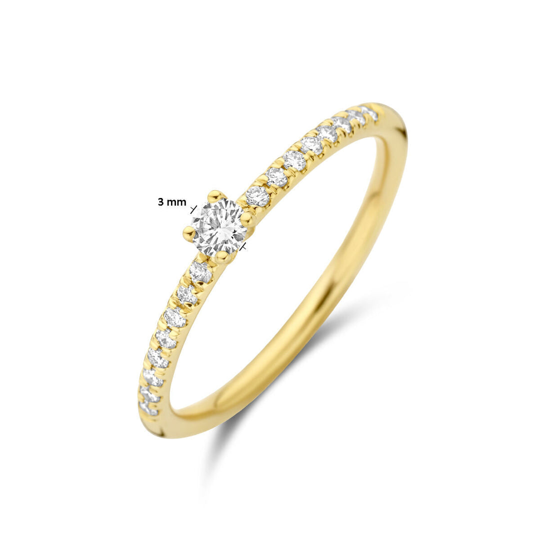 aanzoeksring diamant 0.25ct h si 14K geelgoud