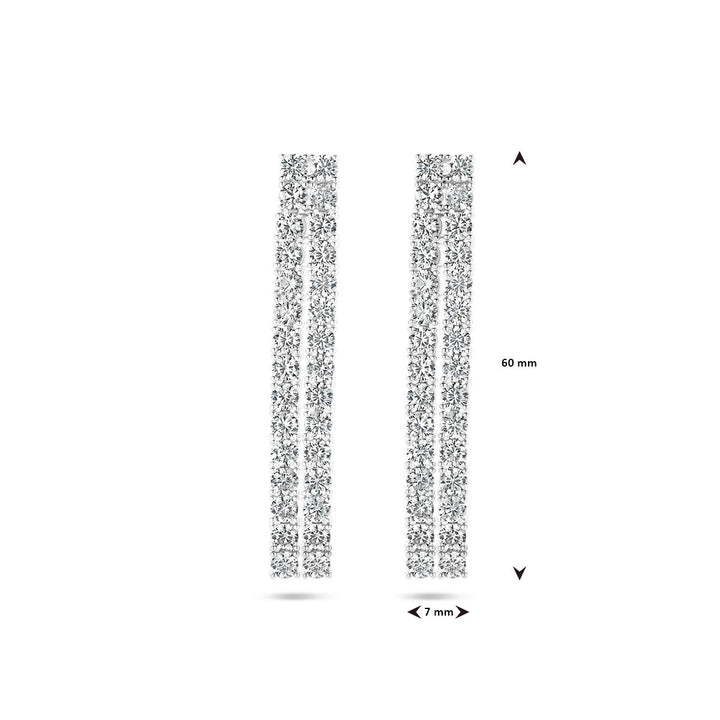 oorhangers zirkonia zilver gerhodineerd