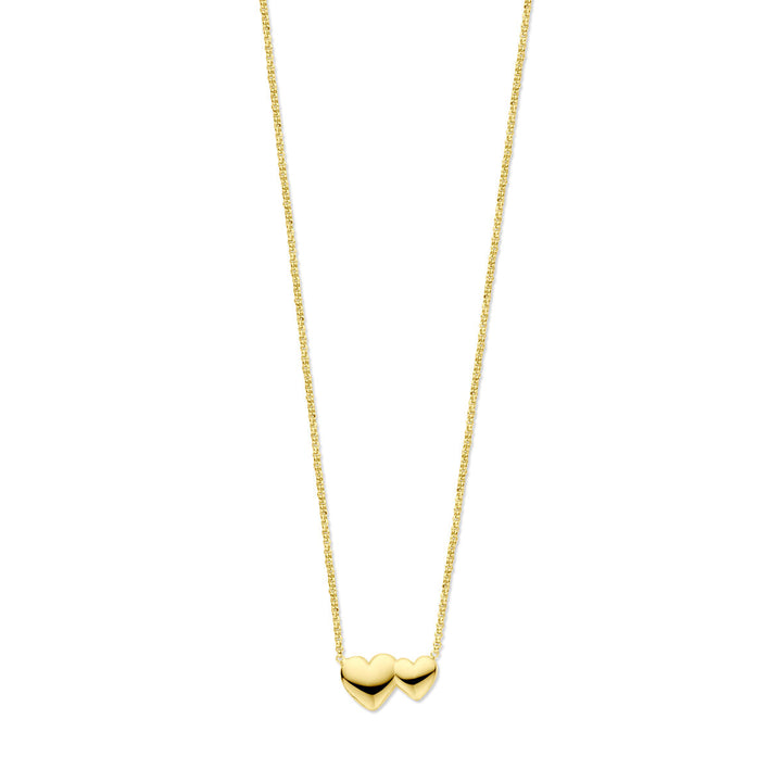 necklace hearts 41 + 4 cm 3 micron silver gold plated (yellow)