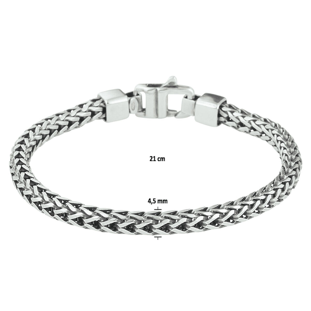 bracelet oxi foxtail 4.5 mm silver oxidized