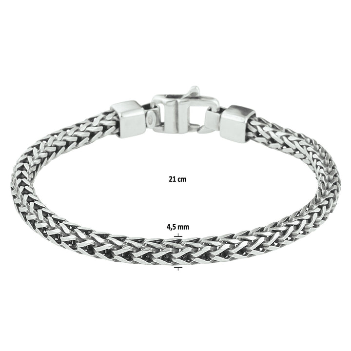 bracelet oxi foxtail 4.5 mm silver oxidized