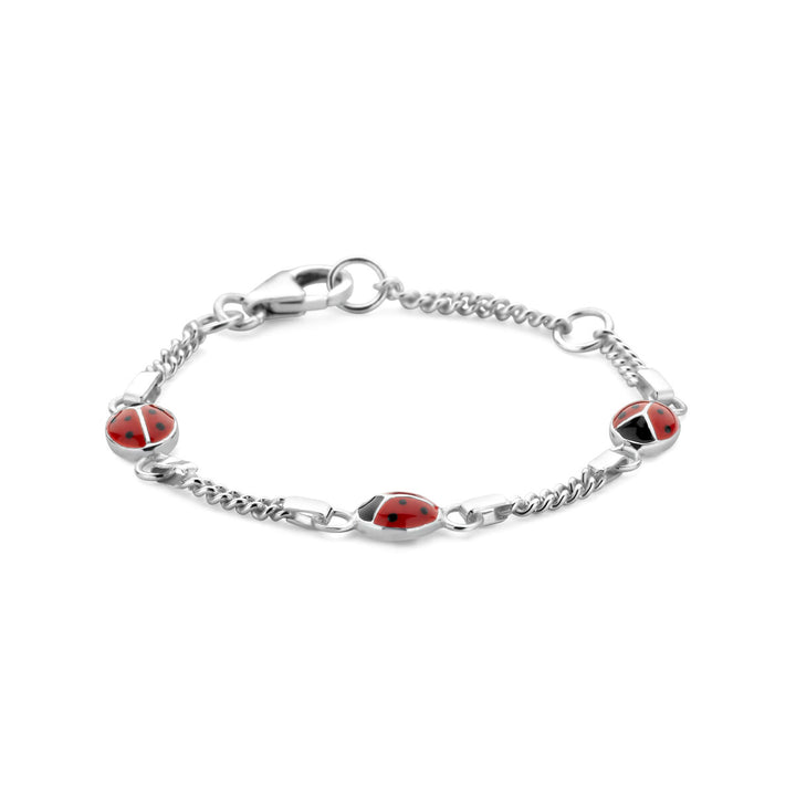 bracelet ladybug silver white