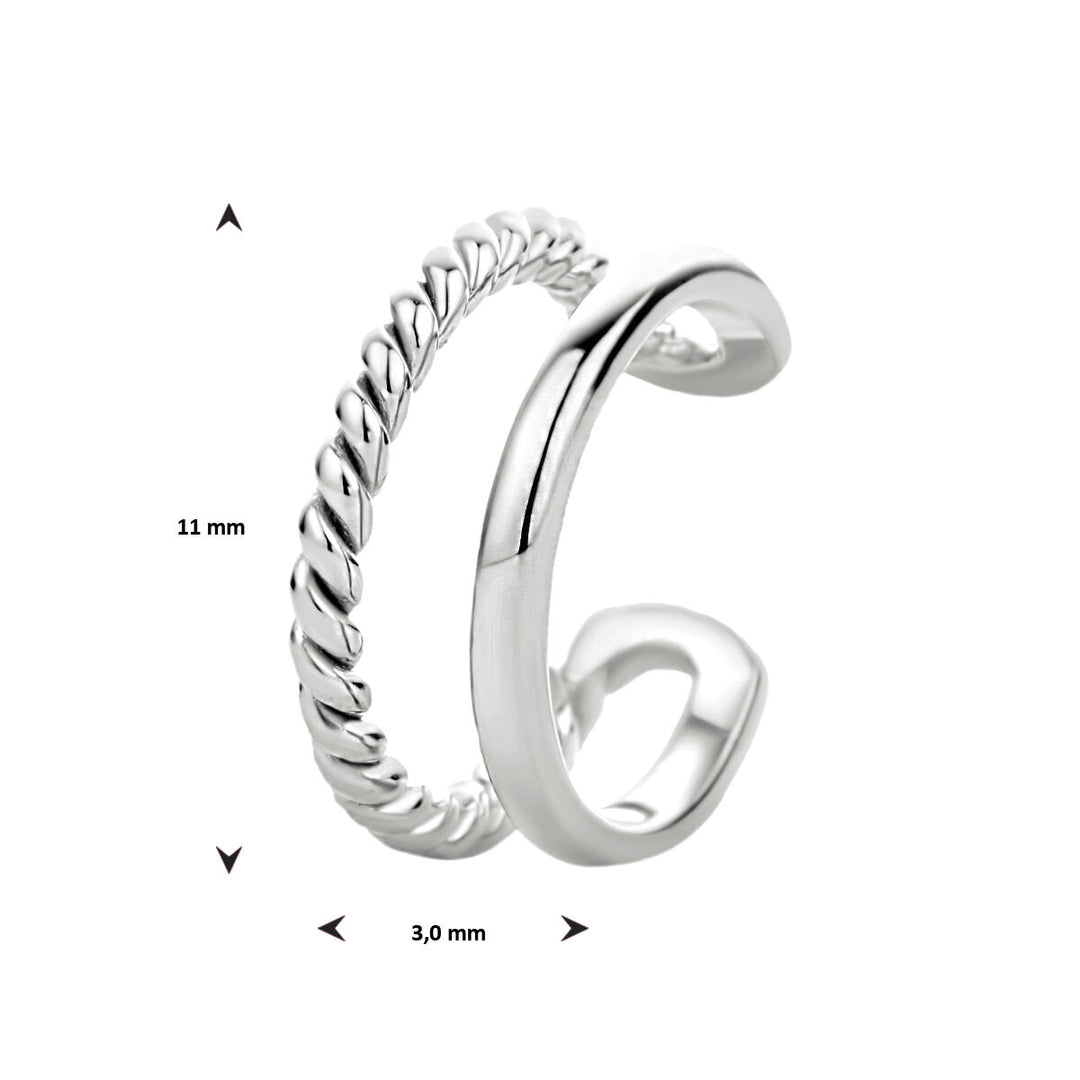 earcuff silver rhodium plated