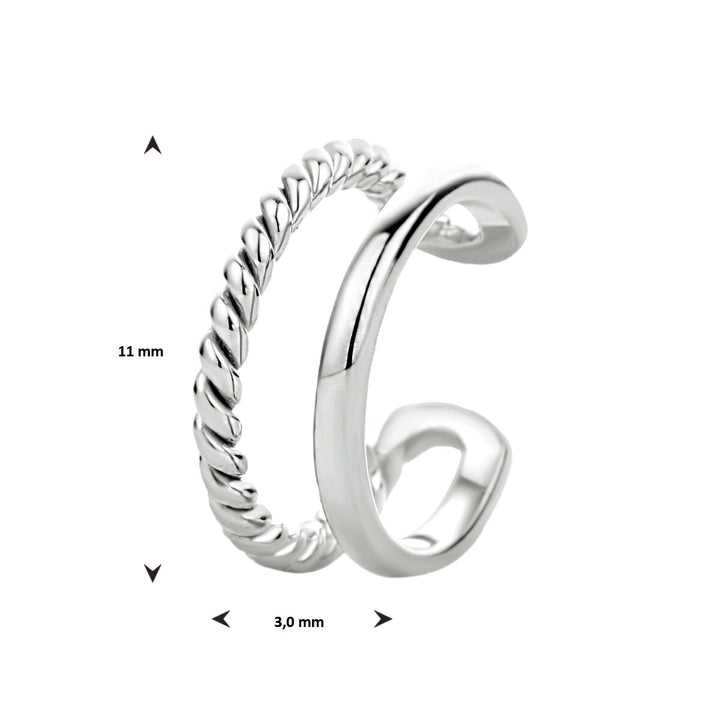 earcuff silver rhodium plated