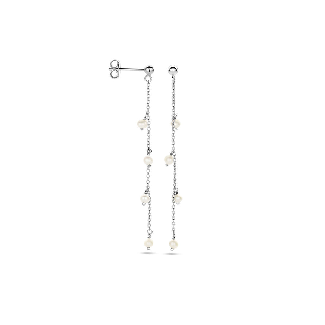 earrings pearl silver rhodium plated