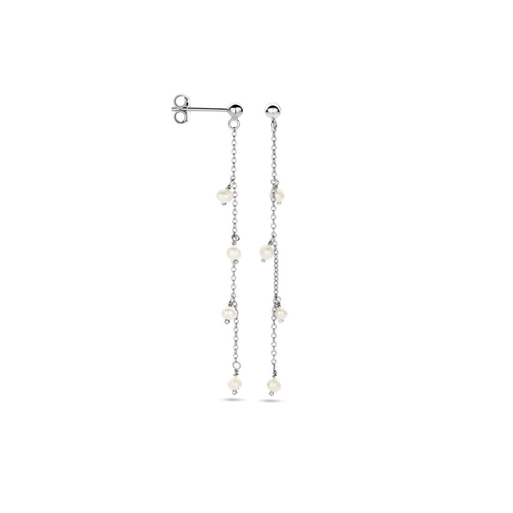 earrings pearl silver rhodium plated