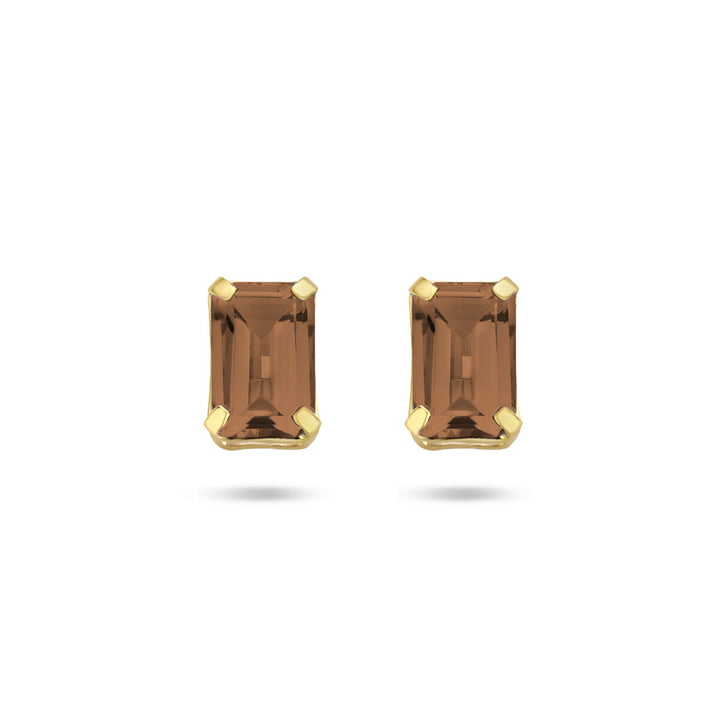 earrings smoky quartz 14K yellow gold