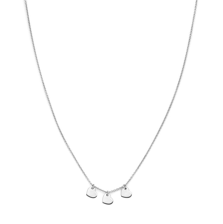 necklace hearts 36 + 2 cm silver rhodium plated