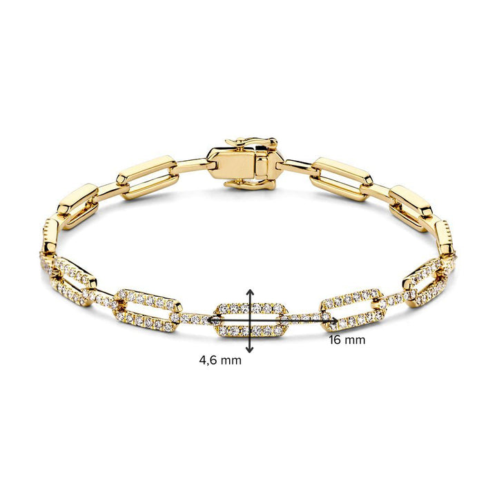 Geelgouden Armband met Diamanten – 14 Karaat Goud, 1.00 Karaat Diamant, Luxe Armband voor Dames