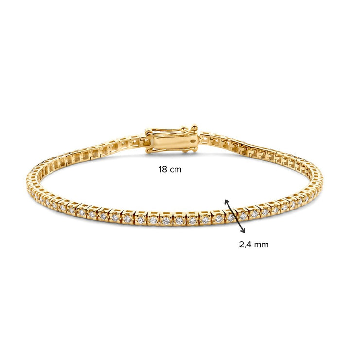 Geelgouden Tennisarmband met Diamanten – 14 Karaat Goud, 1.04 Karaat Diamant, Elegante Armband voor Dames