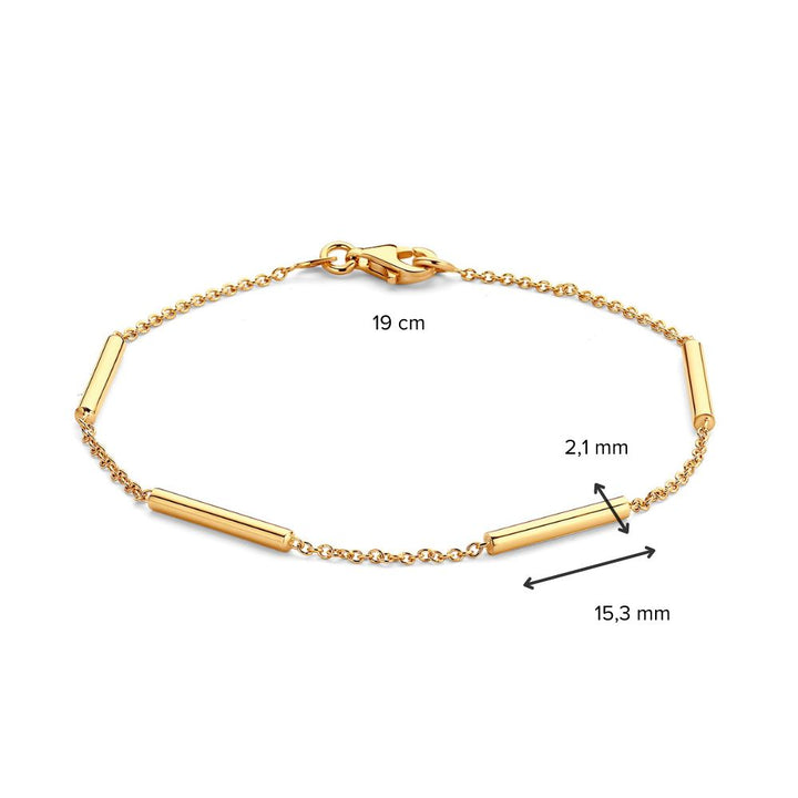 Geelgouden Armband – 14 Karaat Goud, Verfijnde Armband voor Dames, 19 cm