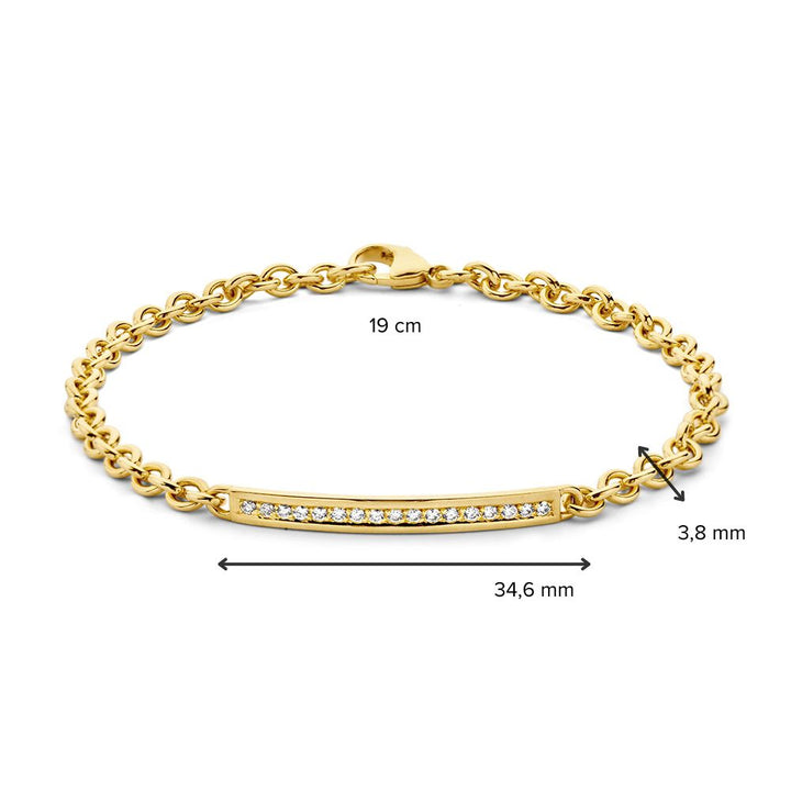 Geelgouden Armband met Diamanten 14 Karaat, 0,25 crt – 19 cm