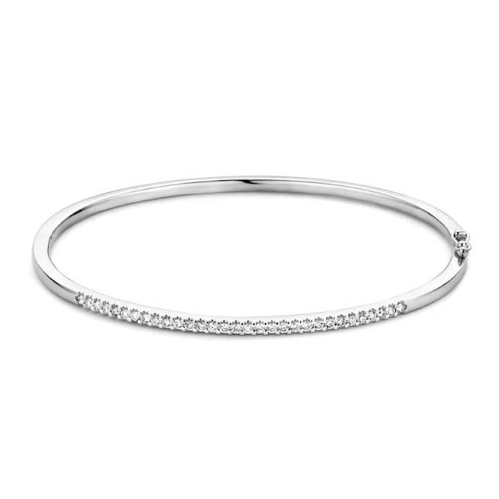 Gerhodineerd Witgouden Slavenarmband met 31 Briljanten 0.51 crt – Luxe Damesaccessoire 14 Karaat