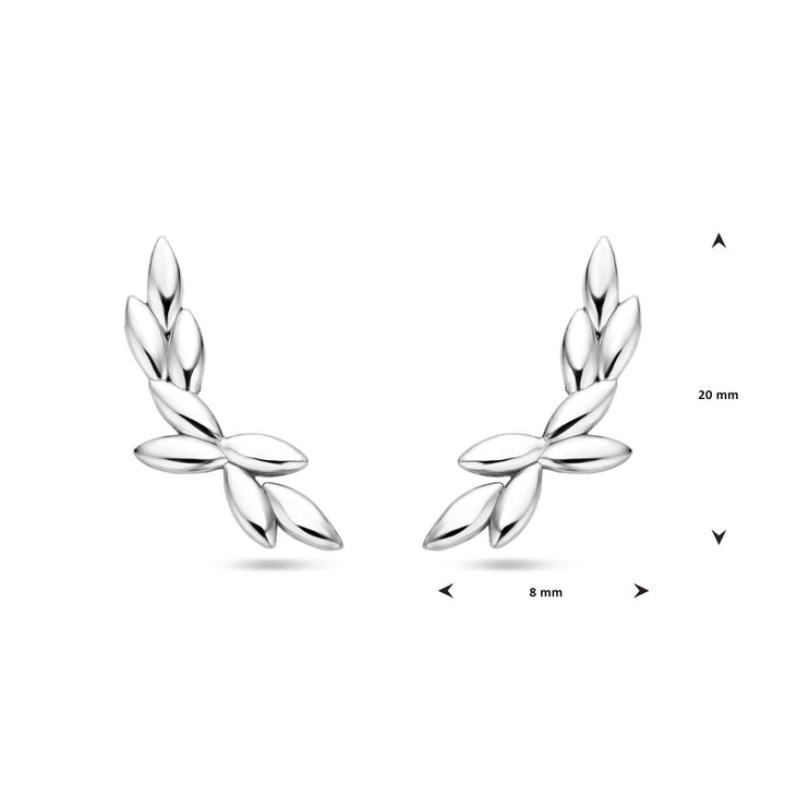 Van der Kooij Collection - stud earrings 20 mm silver rhodium plated