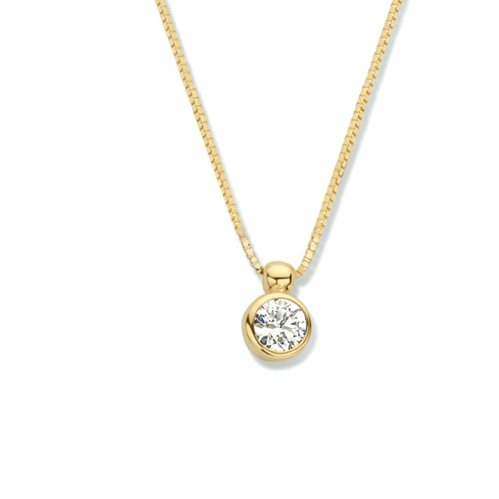 zirconia necklace 42 - 45 cm 14K yellow gold