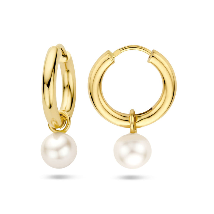 drop earrings pearl 14K yellow gold